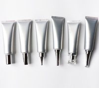 Tube souple cosmétique tendance en composite aluminium-plastique argenté de 30g, écologique, anti-déversement, pour crème pour les mains, échantillon divisé