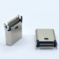 Connecteur USB Type C femelle JINBEILI MUP U23201-5A USB-31C-F-01J12 à montage sur rail et en bordure, prise jack 30V DC