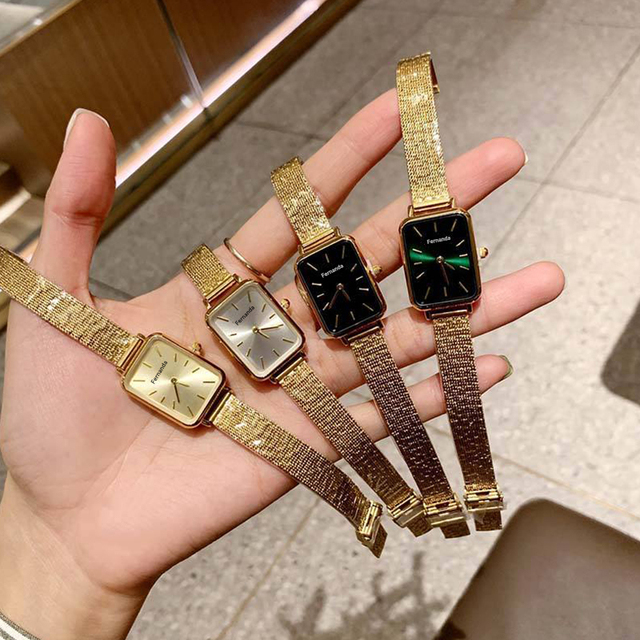 Fashion Minimalist Business Women's Square Stainless Steel Quartz Watch Sapphire Crystal Elegant Pointer Hands Water Resistant