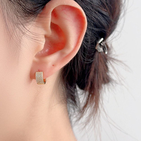 Boucles d'oreilles Dan Jewelry en argent sterling 925 pour femmes, pavé de zircone cubique 5A, style Huggie Hoop, pour usage quotidien, cadeau