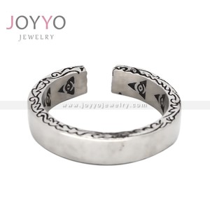 Nouveau Design L'Oeil de la Providence Anneau Ouvert En Acier Inoxydable Illuminati Puissant Anneau de Souhait et de Protection Franc-Maçon Hommes Bijoux - Product Image 3