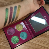 Palettes de maquillage à haute teneur en pigments Palette de fard à paupières 4 couleurs Logo personnalisé Palette de fard à paupières Duochrome multichrome sans cruauté