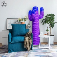 Grande statue de cactus du désert moderne en fibre de verre, couleur personnalisée, artisanat fait main, durable, objet de collection, à poser au sol, pour intérieur