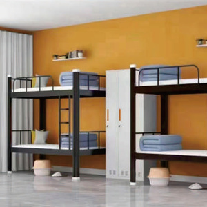 <span class=keywords><strong>Lit</strong></span> superposé double en métal moderne réglable, robuste, gain de place, design à pieds hauts pour école, hôtel, appartement, atelier - Product Image 1