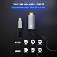 Cable USB Tipo C a HDMI 4K 30Hz, Adaptador USB-C HDMI de Aleación de Aluminio para Monitor, Proyector, Teléfono, Portátil, Modo Alternativo DP, HDCP 2.2