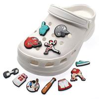 Dessin animé Baseball trou trou chaussures accessoire bricolage amovible PVC souple caoutchouc fleur sabot breloque chaussure boucle accessoires décoratifs