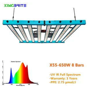 Kingbrite X55 Loạt 650W Lm281b/Lm301h + Epistar 660nm UV IR Vua Brite LED Phát Triển Đèn Đèn Đèn Của Vua Brite