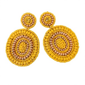 Los Mejores Pendientes de Botón con Cuentas y Cara Sonriente para Mujer, Joyería de Fiesta, Diseño de Dibujos Animados en Verde y Amarillo, Accesorio de Moda para Fiesta - Product Image 6