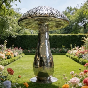 Modern Luxury Large Custom <b>Garden</b> <b>Outdoor</b> Urban <b>Mirror</b> Polished Stainless Steel Weather Resistant Mushroom Sculpture Art Deco - Product Image 3