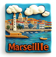Haute qualité Marseille résine aimants pour réfrigérateur personnalisé impression UV Souvenir artisanat 3D décor à la maison PVC bois polyrésine touristique