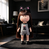 24CM Kawaii Mollige Vinyl-Puppe 3 Sets Sommer- & Alltags-Outfits Strand Café Zuhause Freizeitpuppenkleidung Sammlerstück Geschenk für Mädchen