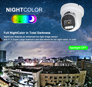 Caméra IP de sécurité PoE 4K 8MP avec lumière stroboscopique rouge et bleue, couleur intégrale, super ouverture F1.0, micro intégré, détection de mouvement humain, métal - Product Image 3