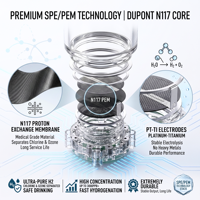 Vaso de Hidrógeno Premium Tritan de 320ml sin BPA de Fábrica Original con Pantalla Táctil Inteligente Autolimpiante, OEM ODM, Vaso de Agua Antioxidante para la Salud