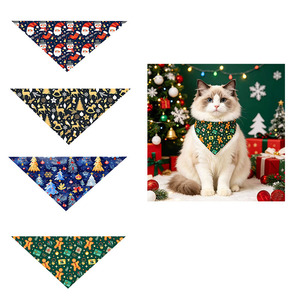 Yisi Christmas Pet Bibs Triangular <b>Scarf</b> Washable For Cats <b>Dogs</b> Winter Holiday Outfit - Product Image 1