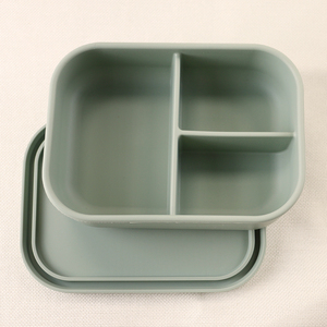 Eco Friendly 3 Compartment Silicon Bento LeakProof School Children Kid Lonchera Bengo Silicone Bento Lunchbox Lunch Box With Lid