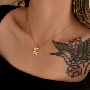 Nuovo caldo BOHO tarocchi portafortuna gettone sole collana zodiacale Dazan inverno placcato oro 18k appannamento libero in acciaio inox US <span class=keywords><strong>UK</strong></span> EU gioielli - Product Image 1