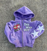 YOUMI Designer Custom Streetwear Washed Hoodies Hoodie Patch Embroidery Zip up Jacket Camo Hunting Hoodie for Men