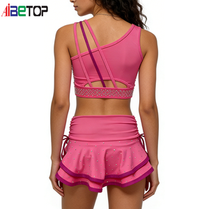 Diseño Personalizado de Alta Calidad, Conjunto Deportivo Escolar de Sujetador Deportivo y Falda para Fitness, Baile, Animación y Práctica - Product Image 2