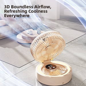 Foldable Portable USB Fan with Mirror Multifunctional <b>Mini</b> Desk Fan Rechargeable Personal Cooling Fan Travel Fan for Home office - Product Image 6