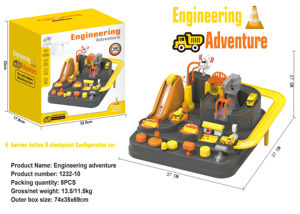 2 SKUs <span class=keywords><strong>Juego</strong></span> de Pista de Carreras de Coches Urbanos con Laberinto, Temática de Bomberos e Ingeniería, con 4 Coches Deslizantes, Juguete Educativo STEM para Niños, Regalo - Product Image 5