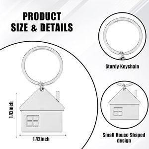 Nhà móc chìa khóa nhà hình mặt dây chuyền móc khóa dễ thương cửa sổ chìa khóa quyến rũ kim loại Keyring Bộ quà tặng cho nhà mới tân gia - Product Image 6