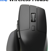 Mouse Nirkabel Ergonomis Isi Ulang BT Dual Mode 6 Tombol RGB Backlit Optik untuk Laptop dan Desktop