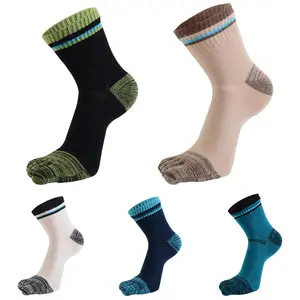 Высококачественные хлопковые Спортивные Компрессионные короткие носки с пятью пальцами, дышащие впитывающие пот носки
