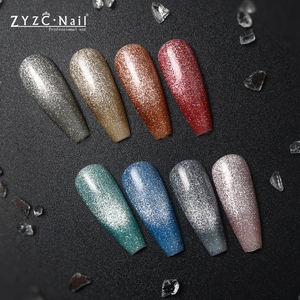 ZYZC Fashion Diamond Buntes Katzenauge Ein weich gel Nägel <span class=keywords><strong>Polish</strong></span> Art Top Säure freier Kleber Gel Magnet Primer Inklusive Drops hipping - Product Image 5