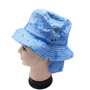 Children's Bucket Hat White Cherry Print Sun Protection Breathable Cotton Outdoor Hat 4-6 Years Old - Product Image 3