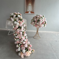 FL-008 grande boule de fleur blanche de 80cm boule de fleur de rose grande boule de centres de table d'allée pour la décoration d'événement de fête de mariage