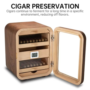 Gran oferta, gabinete de Humidor con tapa de cristal, caja de Humidor hecha a mano, caja de escritorio de cedro, higrómetro, caja de Humidor de cigarros de madera de cedro - Product Image 2