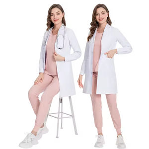 थोक अस्पताल सर्जिकल डेंटल क्लिनिक यूनिसेक्स लैब कोट मेडिकल अस्पताल कस्टम सफेद कोट लोच कपड़े स्क्रब वर्दी - Product Image 3