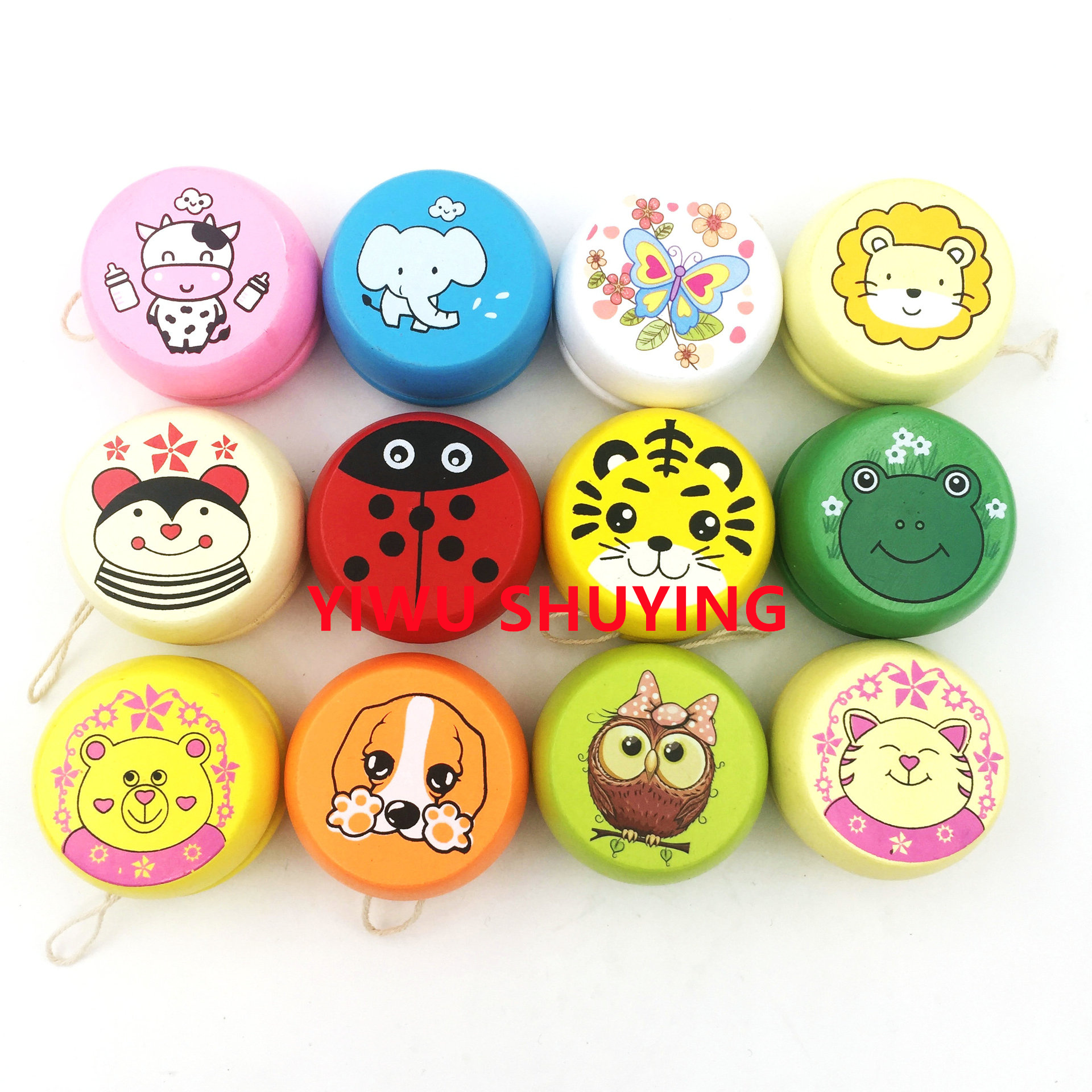 Деревянные развивающие рукоделие, координация рук и глаз, Мультяшные милые животные, по низкой цене, деревянные мячи йо-йо