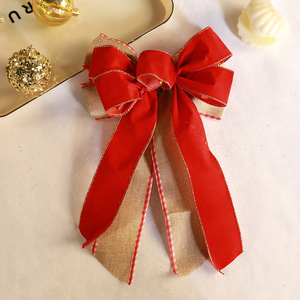 Guirlande décorative en polyester sur le thème de Noël, rouge et or, ornements assortis multi-éléments à suspendre pour arbre, cheminée, escalier, mur - Product Image 1