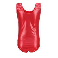 Nouveauté 2026 – Justaucorps de gymnastique rythmique bleu sans manches en tissu Spandex brillant pour filles – Offre spéciale