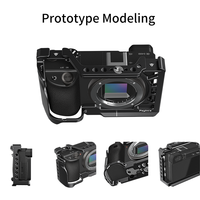 Cage de caméra noire personnalisable pour A6500/A6400/A6300/A6000, rig vidéo en aluminium avec supports griffe froide et filetages 1/4'', anti-rayures
