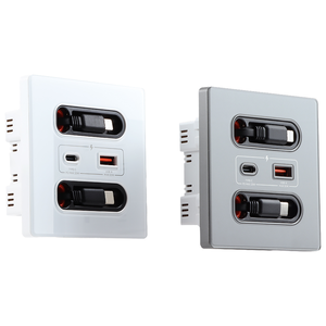 Top Fashion 20W Fast Charging ABS Wall <strong>Socket</strong> with <strong>Retractable</strong> USB-C and -A Charging Cable NFC Technology EU US Plug Standards - Product Image 2