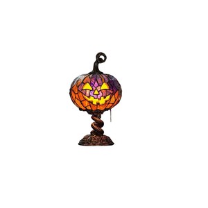 Lámpara de Mesa de Resina Estilo Vidrio Teñido con Forma de Calabaza de Halloween, Figura Decorativa Luminosa, Luz Nocturna, Dropshipping Shopify - Product Image 1