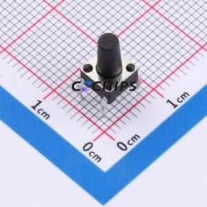 TS6610CJ Tactile Switch Through hole Component (THT)-4P,6x6mm Switch Single Pole Single Throw Round Button 2.5N Through Hole - Product Image 1