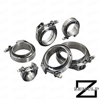 Kit de fixation rapide OEM SS304 poli miroir avec collier V-band et bride pour tuyau d'échappement turbo de 1,5 pouce, robuste, avec boulon en T, garantie 3 ans