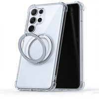 Étui magnétique transparent en TPU + acrylique sur mesure, couverture intégrale, support d'anneau magnétique pour S26/S26 Ultra/S25 Edge/S23/S24