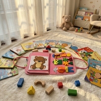 Livre sensoriel en feutre pour enfants de 2-3 ans, livre Montessori avancé avec des pages d'orthographe et de mathématiques, jouet de préparation scolaire