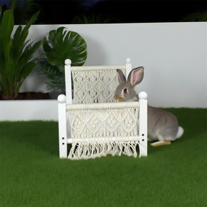 Tempat tidur kelinci Macrame semua katun | Lounge Hewan peliharaan Multi guna, properti fotografi untuk kuncup & Festival, desain pinggiran anyaman tangan - Product Image 6