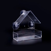 OEM Acrylic 3 Cốc Hút Thêm Mạnh Mẽ Bằng Nhựa Trong Suốt Bằng Chứng Ruồi TREO CỬA SỔ Hoang Dã Chim Ăn Và Uống