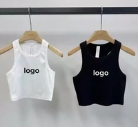 Nouvel ensemble deux pièces de sport et yoga pour femme : débardeur et jupe en maille, séchage rapide, Spandex/Polyester, infroissable, anti-transparence