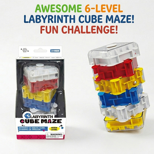 Tommabo 3D Labyrinth Cube Puzzle 6 niveaux, <span class=keywords><strong>labyrinthe</strong></span> à billes roulantes, haute difficulté, jouet de réflexion en plastique pour enfants et adultes - Product Image 1