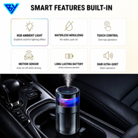 Diffuseur d'huiles essentielles pour voiture personnalisable, 150 ml, atomiseur sans eau, lumière d'ambiance RGB, OEM ODM, désodorisant pour véhicule