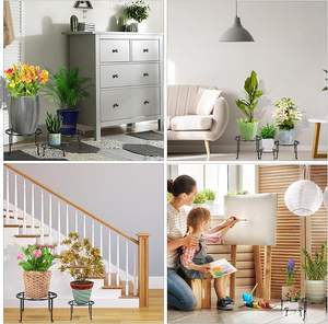 Pots de fleurs robustes présentoirs <span class=keywords><strong>porte</strong></span>-plante en fer antirouille étagère ronde pour jardin maison extérieur <span class=keywords><strong>plantes</strong></span> d'intérieur - Product Image 4