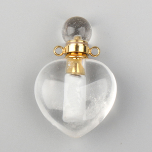 Bouteilles de parfum en cristal de haute qualité avec pierres précieuses naturelles, flacons d'huile essentielle en forme de cœur - Product Image 3