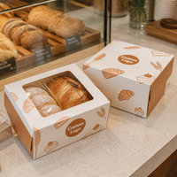 Caja para Pastelería con Tapa Superior de Cartón Blanco, Empaque para Pastelería al por Menor, Suministro Personalizado Impreso para Distribuidores de Empaques